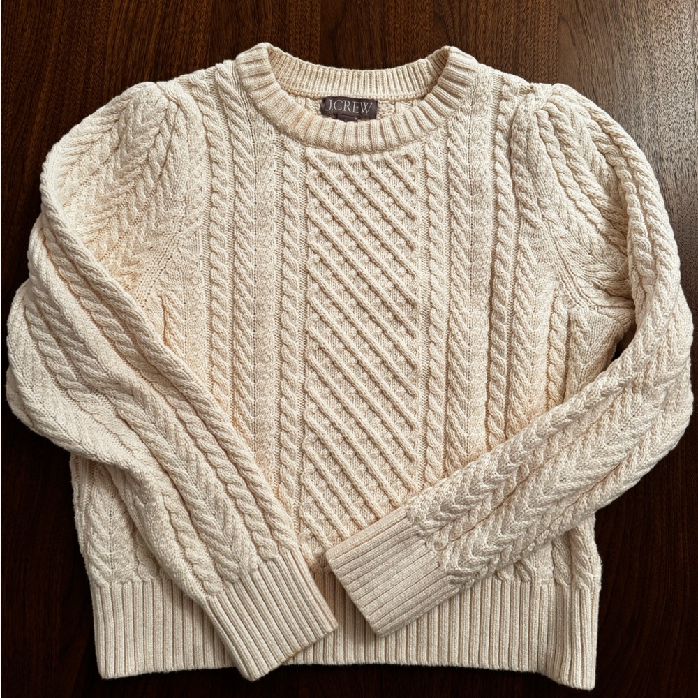 J.Crew Cream Cable Knit Sweater